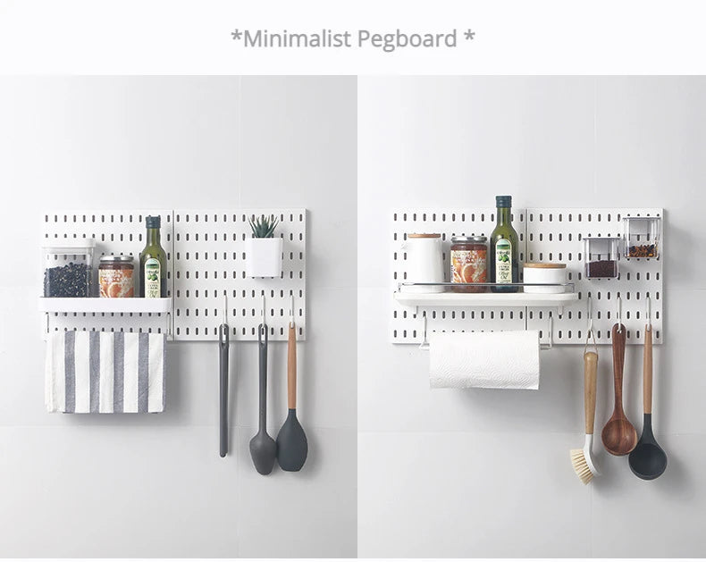 Pegboard Aksesuar Seti | Deliksiz Duvara Monte | Mutfak Garaj Organizasyon