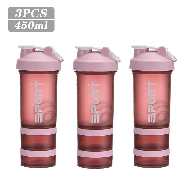 Spor Su Şişesi - 3 Katmanlı Protein Şeyker Sızdırmaz BPA Free