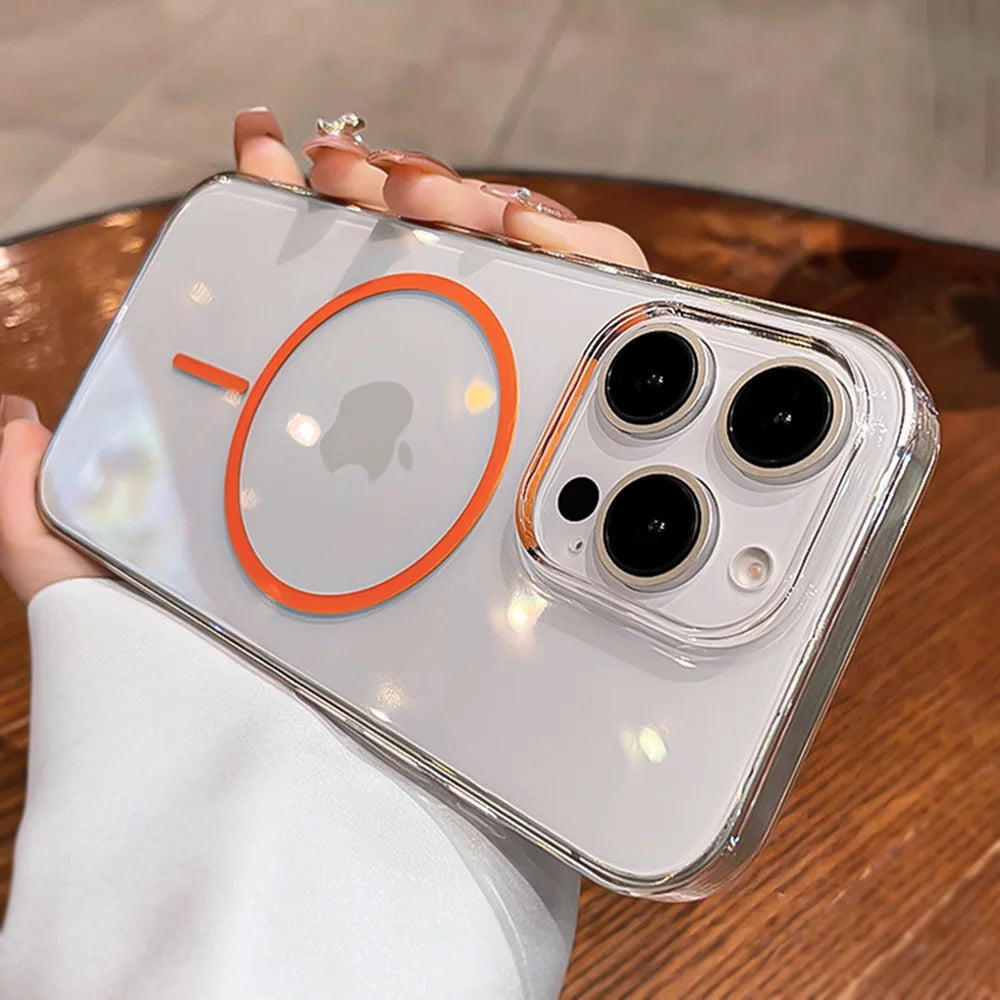 iPhone 17-11 Serisi MagSafe Uyumlu Şeffaf Manyetik Kılıf | Kablosuz Şarj