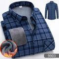 New 2025 Men's Warm Long Sleeve Plaid Design Shirt Autumn Winter Fleece and Thick Warm Men's Casual Shirts Large Size Shirt 5XL