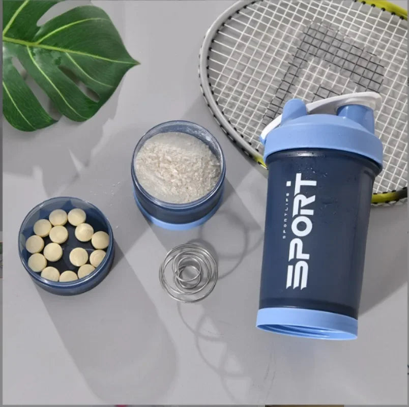 Spor Su Şişesi - 3 Katmanlı Protein Şeyker Sızdırmaz BPA Free