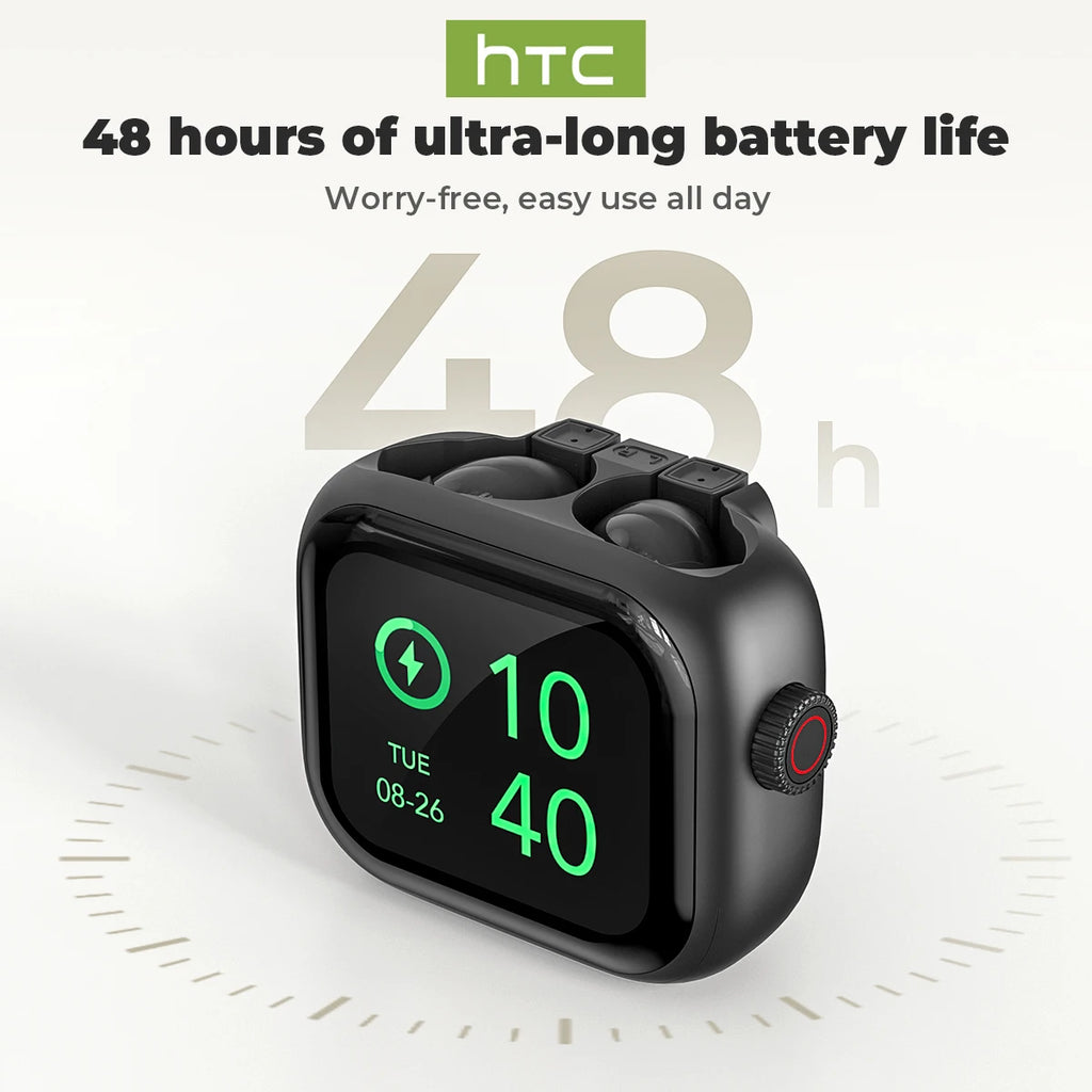 Auriculares Bluetooth TWS HTC NE40 AI Live Translation Earphone BT6.0 LED Display HiFi Sound Wireless Headset 2026 Choice