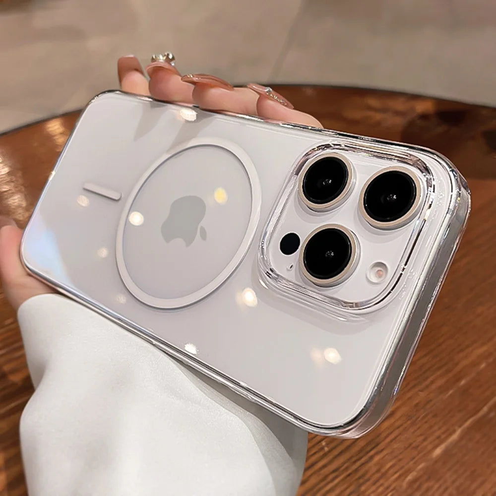 iPhone 17-11 Serisi MagSafe Uyumlu Şeffaf Manyetik Kılıf | Kablosuz Şarj