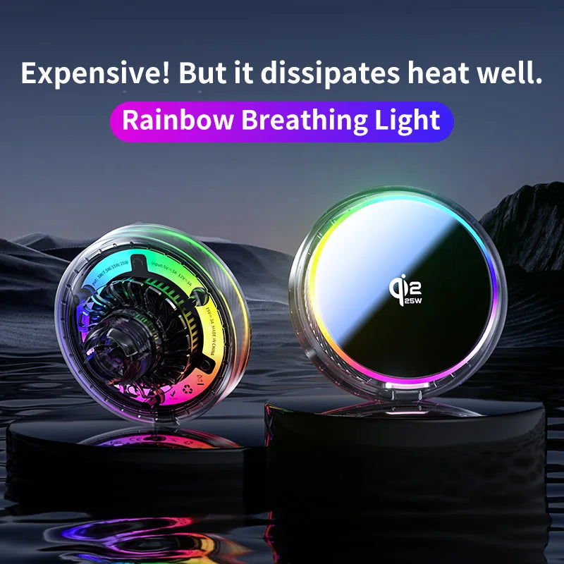 Qi2 25W Manyetik Araç İçi Kablosuz Şarj | RGB Aydınlatma | iPhone MagSafe Uyumlu