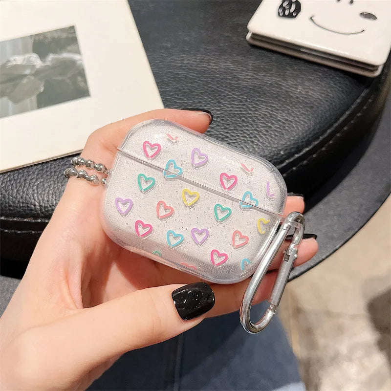 AirPods Pro 2 / 1 / 3 / 4 Simli Çiçek Desenli Kılıf | Anahtarlık