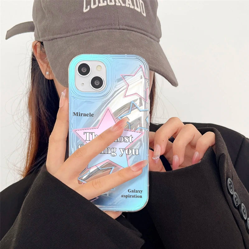 iPhone 17-7 Serisi Kelebek Desenli Şeffaf Silikon Telefon Kılıfı